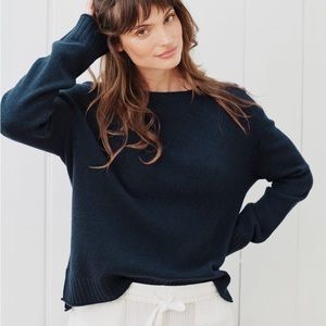 Jenni Kayne Wool Cashmere Blend Everyday Sweater in Navy XL